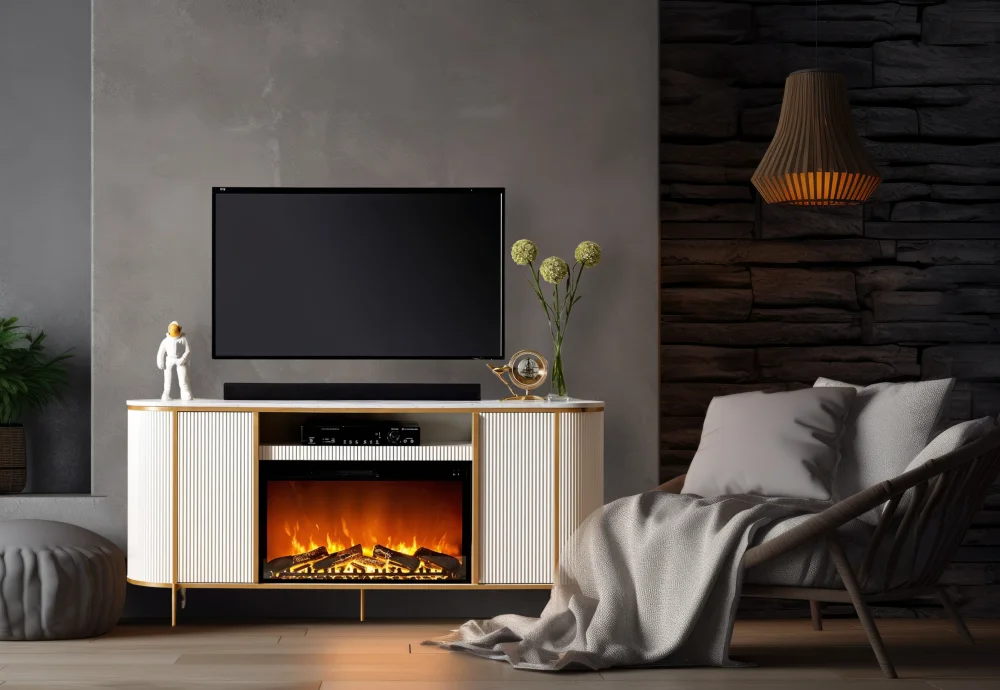 electric fireplace with logs